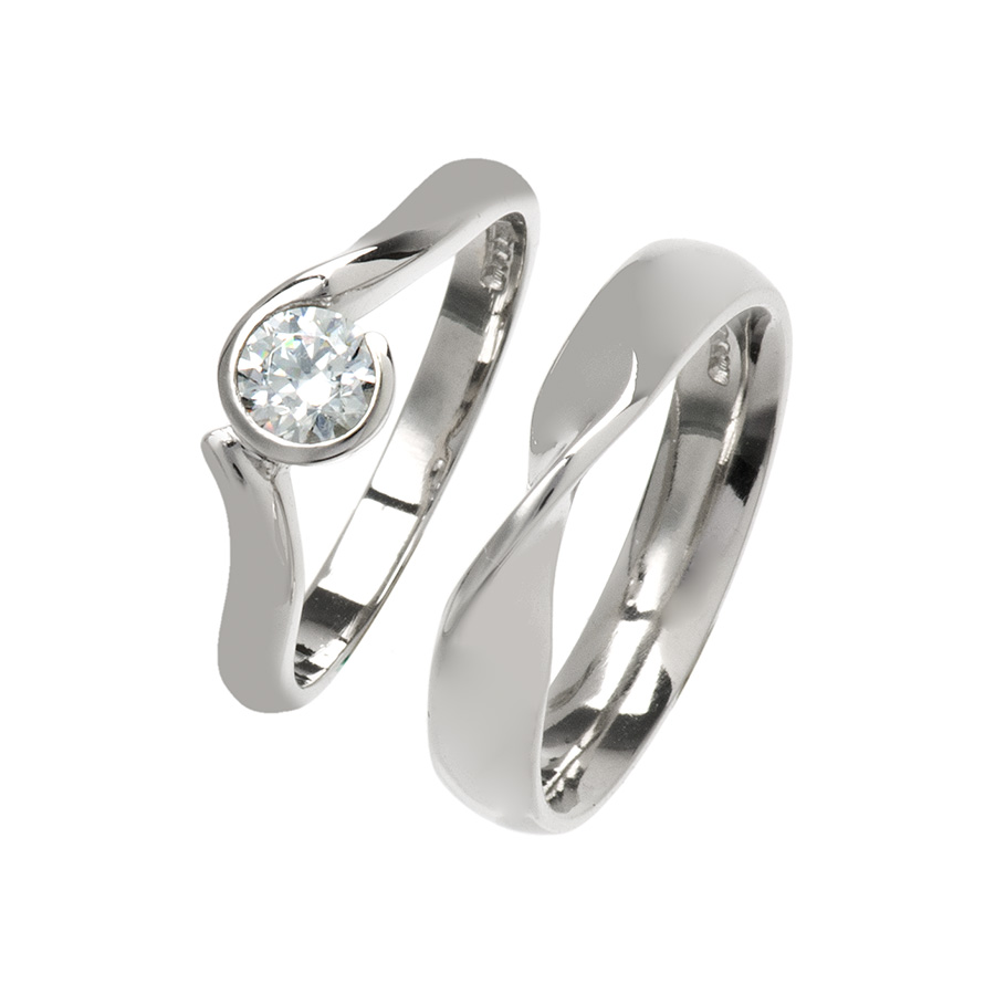 Contour wedding rings by Prism Design.